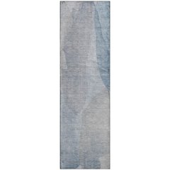 Luxury Washable Indoor/Outdoor Ravenna Sky 2'3" x 7'6" Runner Rug