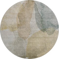 Luxury Washable Indoor/Outdoor Ravenna Wheat 8' x 8' Round Rug