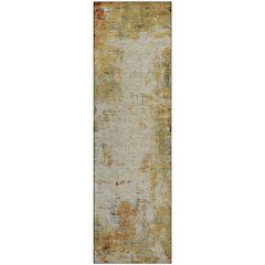Luxury Washable Indoor/Outdoor Ravenna Olive 2'3" x 7'6" Runner Rug