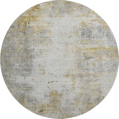 Luxury Washable Indoor/Outdoor Ravenna Taupe 8' x 8' Round Rug