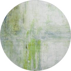 Luxury Washable Indoor/Outdoor Ravenna Aloe 8' x 8' Round Rug