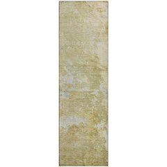 Luxury Washable Indoor/Outdoor Ravenna Gold 2'3" x 7'6" Runner Rug