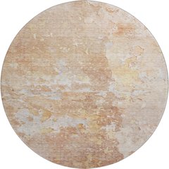 Luxury Washable Indoor/Outdoor Ravenna Salmon 8' x 8' Round Rug