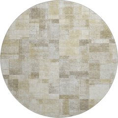 Luxury Washable Indoor/Outdoor Ravenna Beige 8' x 8' Round Rug