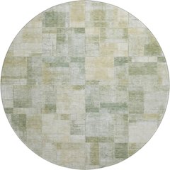 Luxury Washable Indoor/Outdoor Ravenna Sage 8' x 8' Round Rug