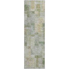 Luxury Washable Indoor/Outdoor Ravenna Sage 2'3" x 7'6" Runner Rug