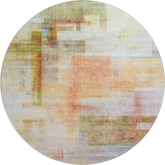 Luxury Washable Indoor/Outdoor Ravenna Coral 8' x 8' Round Rug