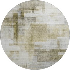 Luxury Washable Indoor/Outdoor Ravenna Taupe 8' x 8' Round Rug