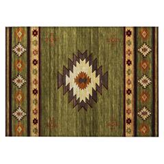 Indoor/Outdoor Sonora ASO34 Green Washable 1'8" x 2'6" Rug