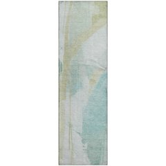 Luxury Washable Indoor/Outdoor Ravenna Teal 2'3" x 7'6" Runner Rug