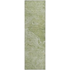 Luxury Washable Indoor/Outdoor Ravenna Sage 2'3" x 7'6" Runner Rug