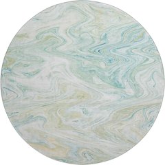 Luxury Washable Indoor/Outdoor Ravenna Sky 8' x 8' Round Rug