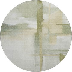 Luxury Washable Indoor/Outdoor Ravenna Aloe 8' x 8' Round Rug