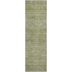 Luxury Washable Indoor/Outdoor Soft Essentials SE1 Green 2'3" x 7'6" Runner Rug