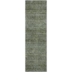 Luxury Washable Indoor/Outdoor Soft Essentials SE1 Green 2'3" x 7'6" Runner Rug