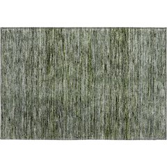 Luxury Washable Indoor/Outdoor Soft Essentials SE1 Green 1'8" x 2'6" Rug
