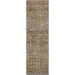 Luxury Washable Indoor/Outdoor Soft Essentials SE1 Brown 2'3" x 7'6" Runner Rug