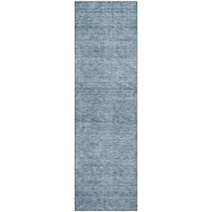 Luxury Washable Indoor/Outdoor Soft Essentials SE1 Blue 2'3" x 7'6" Runner Rug