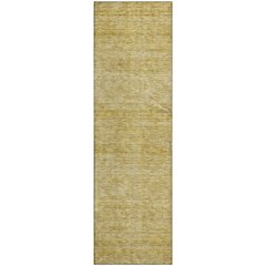 Luxury Washable Indoor/Outdoor Soft Essentials SE1 Gold 2'3" x 7'6" Runner Rug