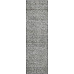 Luxury Washable Indoor/Outdoor Soft Essentials SE1 Gray 2'3" x 7'6" Runner Rug
