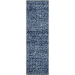 Luxury Washable Indoor/Outdoor Soft Essentials SE1 Blue 2'3" x 7'6" Runner Rug