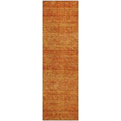 Luxury Washable Indoor/Outdoor Soft Essentials SE1 Orange 2'3" x 7'6" Runner Rug