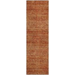 Luxury Washable Indoor/Outdoor Soft Essentials SE1 Orange 2'3" x 7'6" Runner Rug
