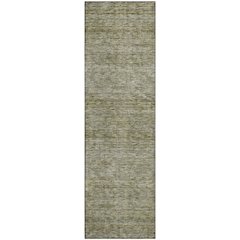 Luxury Washable Indoor/Outdoor Soft Essentials SE1 Green 2'3" x 7'6" Runner Rug