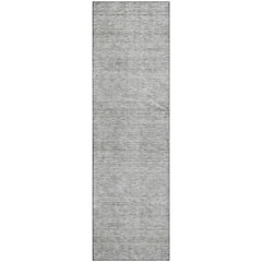Luxury Washable Indoor/Outdoor Soft Essentials SE1 Gray 2'3" x 7'6" Runner Rug