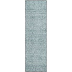 Luxury Washable Indoor/Outdoor Soft Essentials SE1 Blue 2'3" x 7'6" Runner Rug