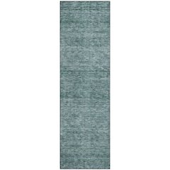 Luxury Washable Indoor/Outdoor Soft Essentials SE1 Teal 2'3" x 7'6" Runner Rug