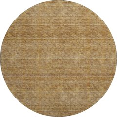 Luxury Washable Indoor/Outdoor Soft Essentials SE1 Gold 8' x 8' Rug