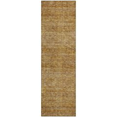 Luxury Washable Indoor/Outdoor Soft Essentials SE1 Gold 2'3" x 7'6" Runner Rug