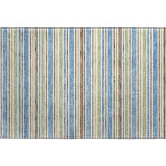 Luxury Washable Indoor/Outdoor Soft Essentials SE2 Blue 1'8" x 2'6" Rug