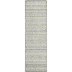 Luxury Washable Indoor/Outdoor Soft Essentials SE2 Green 2'3" x 7'6" Runner Rug