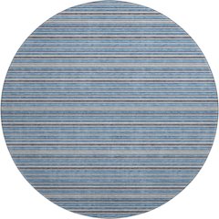 Luxury Washable Indoor/Outdoor Soft Essentials SE2 Blue 8' x 8' Rug
