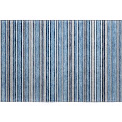 Luxury Washable Indoor/Outdoor Soft Essentials SE2 Blue 1'8" x 2'6" Rug