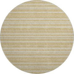 Luxury Washable Indoor/Outdoor Soft Essentials SE2 Gold 8' x 8' Rug