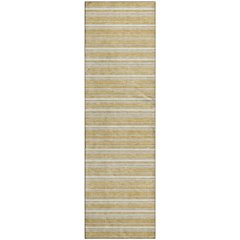 Luxury Washable Indoor/Outdoor Soft Essentials SE2 Gold 2'3" x 7'6" Runner Rug