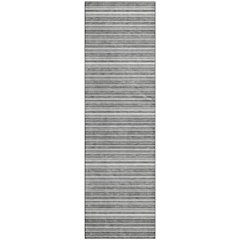 Luxury Washable Indoor/Outdoor Soft Essentials SE2 Gray 2'3" x 7'6" Runner Rug