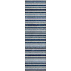 Luxury Washable Indoor/Outdoor Soft Essentials SE2 Blue 2'3" x 7'6" Runner Rug