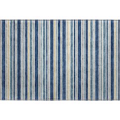Luxury Washable Indoor/Outdoor Soft Essentials SE2 Blue 1'8" x 2'6" Rug
