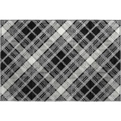Luxury Washable Indoor/Outdoor Soft Essentials SE3 Black 1'8" x 2'6" Rug