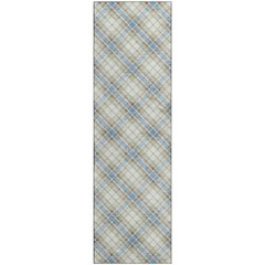 Luxury Washable Indoor/Outdoor Soft Essentials SE3 Blue 2'3" x 7'6" Runner Rug