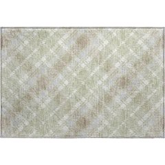 Luxury Washable Indoor/Outdoor Soft Essentials SE3 Green 1'8" x 2'6" Rug