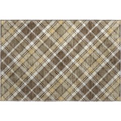 Luxury Washable Indoor/Outdoor Soft Essentials SE3 Brown 1'8" x 2'6" Rug
