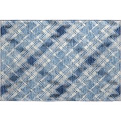 Luxury Washable Indoor/Outdoor Soft Essentials SE3 Blue 1'8" x 2'6" Rug