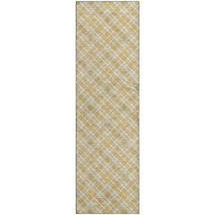 Luxury Washable Indoor/Outdoor Soft Essentials SE3 Gold 2'3" x 7'6" Runner Rug