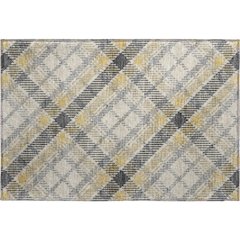 Luxury Washable Indoor/Outdoor Soft Essentials SE3 Gray 1'8" x 2'6" Rug