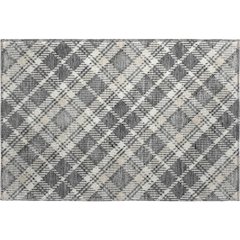Luxury Washable Indoor/Outdoor Soft Essentials SE3 Gray 1'8" x 2'6" Rug